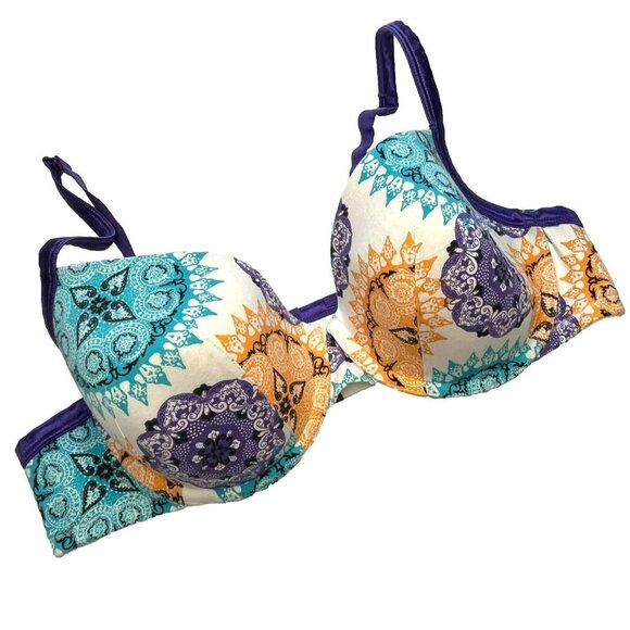 Cacique Intimates Bra 42C Lined Underwired Paisley - Picture 2 of 6